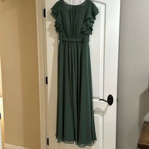 sage green bridesmaid flowy dress